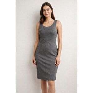 Suzy Shier Gray Sleeveless Sheath Dress Stretch Bodycon Size Small